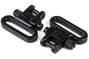 GUGULUZA 2 STÜCK 2,54cm Schnellverschluss Riemenbügel, QD Sling Swivel, für Gewehrgurt und Schraube Holzpfosten