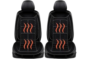 Möge Auto Sitzauflagen 2 Stück Winter Pkw Sitzauflage Universelles Sitzkissen Sitzmatte Sitzpolster Autositz Auflage Universell Passend (Black)