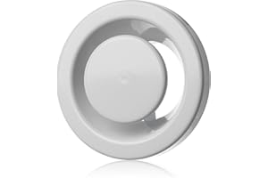 ABOUT VENT Ø 80mm Válvula de Aire Ajustable Redonda de Metal Blanco - Difusor de Escape - Rejilla de Ventilación de Pared - Con Resortes de Sujeción