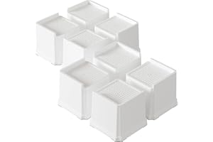 Lutown-Teen Rialzi per letti, 10,2 cm, resistenti, a forma di L, per divani, sedie, divani, tavoli, set da 8, colore: bianco