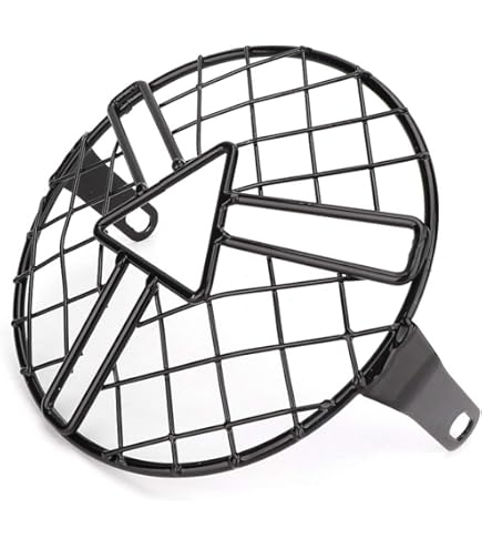 Motorcycle Headlight Lamp Grill Round Protector Mesh Guard 7 Inch Motorbike Retro Metal Black Grill Side Mount Headlight Cover I4166220093