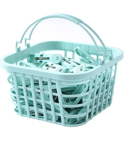 60 Pinces à Linge Anti-vent Avec Panier De Rangement - Noir Et Blanc - Pour Extérieur, Balcon, Camping - Robustes Et Réutilisables (7.3x2.5 Cm)
