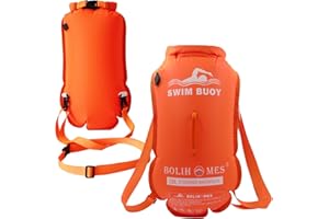 BOLIHOMES Swim Buoy Tow Floats,28L Swimming Float Waterproof Dry Bag with Adjustable Waist Belt for Open Water Swimmers,Triathletes,Kayakers and Snorkelers,Highly Visible Buoy Float for Safe Swim Training