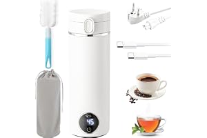 500 ml bärbar resekokare med USB-C, elektrisk vattenkokare med bärhandtag och 6 temperaturinställningar, två strömlägen för h