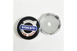 SENORI 4 Pièces Cache-Moyeu pour Volvo 60mm, Bouchon de Jante, Enjoliveurs, Centre Roue Caps, éTanche à la Poussière/avec Badge
