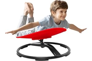 GFFTYX Kids Swivel Chair,Autism Sensory Toy Chair for Kids, Sit and Spin Chair Training Body Coordination Sensory Balance Training Seat, Kid Spinning Carousel, Ages 3-12 (Red)