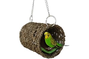 ANGELKISS Yunt Vogel Nest Natürliche Gras Tunnel Schlafplatz für Hamster Sittiche Nymphensittiche Unzertrennliche