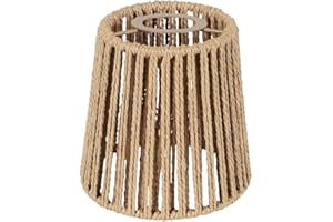 ECOGEHEN Boho Rattan Lampenschirm Klein E27 Lampenschirme für Tischlampe Hängelampe Stehlampe Deckenleuchte Spiegelleuchten Korblampe Papierlampenschirm Papier Ersatzschirm Hängend Korb Laterne