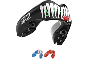 Marvel Venom Protector bucal deportivo para aparatos ortopédicos, talla única, con funda para boxeo, MMA, rugby, artes marciales, judo y todos los deportes de contacto