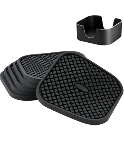 6 Sottobicchieri In Silicone - Rotondi, Isolati E Antiscivolo - Per Casa, Ufficio O Tavolo