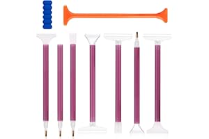simarro 9 Pièces stylos de peinture diamant 5D, Stylo Accessoire de Peinture Diamant 5D Stylo de Peinture Diamant Bricolage Accessoires Broderie Stylo Art Point Perceuse Stylo Outil (violet)