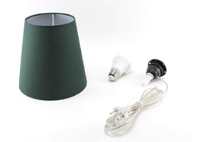 HORUS PARALUMI Kit Completo Paralume Verde + Adattatore portalampada E27 con filo e interruttore trasparente - Lampada Led A+ in omaggio! Trasforma una bottiglia in lampada! Lampabottiglia.it