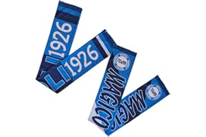 NARAMAKI Bufanda Napoli 2 piezas – Bufanda Nápoles + bufanda "MAGICO Nápoles" – Ambas miden 20 x 120 cm, azul claro, Talla única