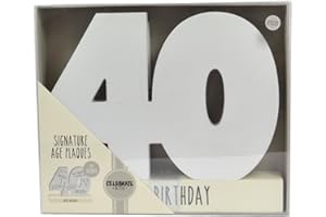 HOX Collection Celebrate in Style White Wooden 40th Birthday Signature Age Plaque with Black Marker Pen Freestanding White Wrapped Numbers to Sign Perfect Personalised Gift for Birthdays