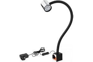 S SHUN CAN DA Led Waterproof Work Light 900 Lumen 220V Flexible 20 in Gooseneck Adjustable Strong Magnetic Base for All Machine Tools Workbench Sewing Machine