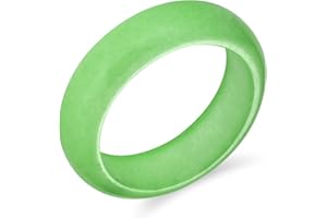 BLING JEWELRY Simple Gemstone Eternity Stackable Dyed Colors Blue Pink golden Green Jade Band Ring For Women For Teen August Birthstone