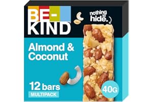 BE-KIND Barretta al Gusto di Mandorle e Cocco, Snack senza Glutine, 1 Confezione x 12 Barrette da 40 g