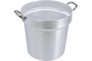 Pentole Agnelli ALMA17332 Colapasta Cilindrico con Maniglie, Alluminio, 32 cm