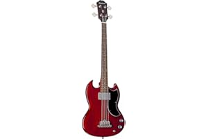 Epiphone EB-0 Elektrische Bass-Gitarre (Kirschrot lackiert, Mahagoni Korpus und Hals, SG Form)