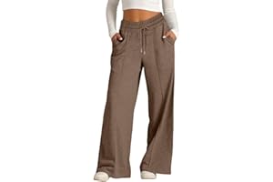 EIRUKON Pantalon Jogging Femme Large Pantalon Sport Baggy Jogging Taille Haute Pantalons Droit Décontracté Pantalons de Training Yoga avec Poches et Taille Élastique