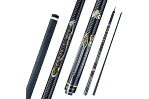 ‎KONLLEN KONLLEN Billardqueue aus Kohlefaser, 58 Zoll, professionelle Billardstöcke für Erwachsene, Vollcarbon-Technologie, geringe Ablenkung, Billardqueues mit 12,5 mm Spitze (Pro Taper, ultraglatt)