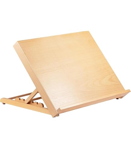 Extra Große Tischstaffelei A3 – 41,9x32 Cm, Verstellbarer Neigungswinkel, Aus Buchenholz, Für Zeichnen & Malen