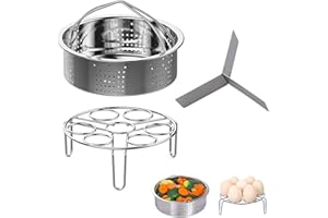 WEIWUXIAN Dampfgarer Rack Set, 3 Stück Schnellkochtopf-Zubehör, inklusive Edelstahl-Dampfkorb, Eier-Dämpfer-Rack, Teiler-Dämpfer-Rack, für 5,6,8qt 4/5/6 Liter Instant Pot Schnellkochtopf