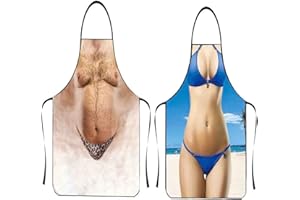 ASGENS Grembiule da Barbecue Divertente per Uomo, Cucina Cuoco Cucinando Barbecue Grembiuli Natale Regalo di Compleanno per Marito, Moglie, Papà, Mamma, Amici