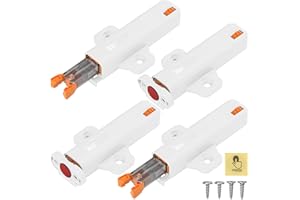 Jiayi Chiusure a pressione per porte aperte resistenti, confezione da 4, colore bianco, per chiusura armadio e guardaroba, chiusura a molla
