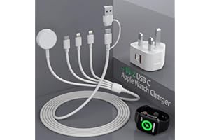 Quanlex 4 in 2 USB C Fast Watch Charger Cable, 20W PD Fast Wall Charger Plug, for Apple Watch/iPhone/AirPods, Apple Watch Charger iWatch Charging Cable for iWatch Series 3/4/5/6/7/8/SE/Ultra