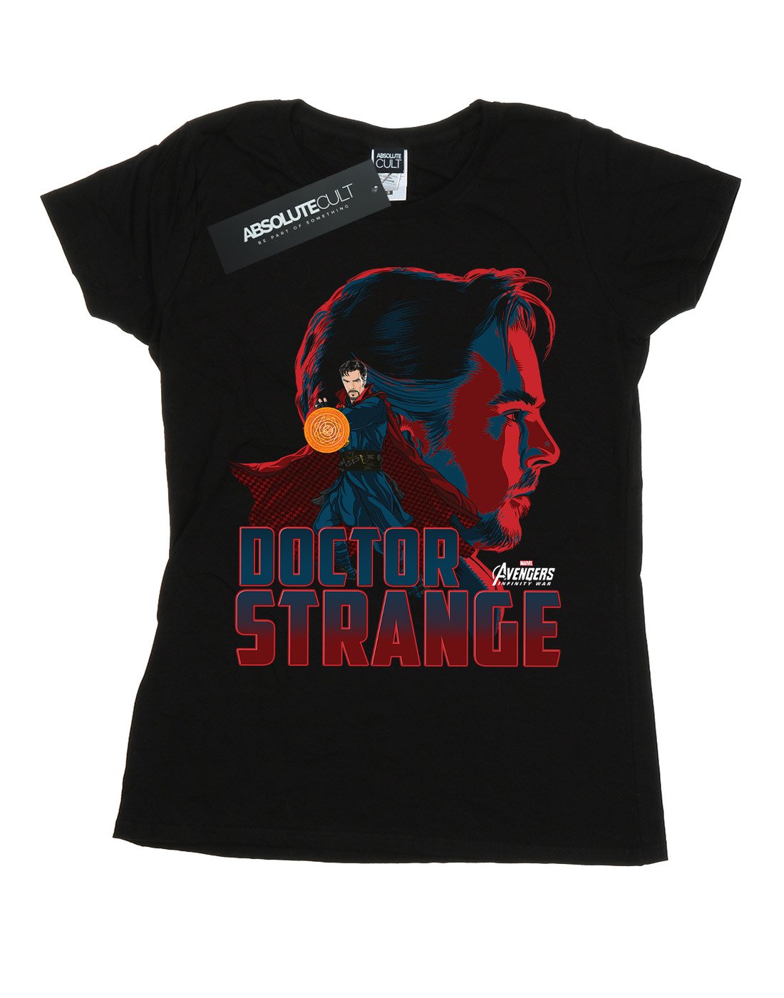 Avengers-Damen-Infinity-War-Doctor-Strange-Character-T-Shirt-Schwarz-Small