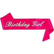 Hot Pink Birthday Girl Schärpe – Mit Glitzerfolie, Ca. 80 Cm, Für Geburtstagspartys