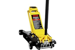 VEVOR Low Profile Floor Jack, 4 Ton (8818 lbs) Capacity, Steel Racing Floor Jack with Dual Pistons Quick Lift Pump, Hydraulic Trolley Car Lift for Sport Utility Vehicle, Lifting Range 3.9-21.5 Inches