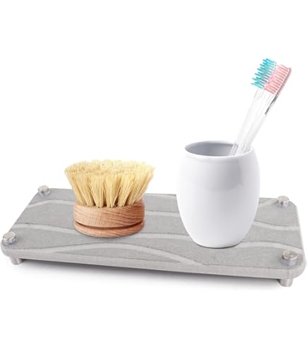 Portaspazzole In Diatomite Per Lavello - Vassoio Asciugatura Rapida 35x12cm Per Bagno E Cucina - Foto 9