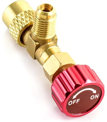 Déflecteur Robinet Auto-scellant SURIEEN R1234yf - Laiton Avec Adaptateur - Pour Climatisation Auto