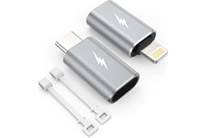 TechMatte Adapter Lightning do USB C i USB C na Lightning, standardowa ładowarka, kompatybilny z iPhone/iPad/AirPods/MacBook/Samsung/Google, nie obsługuje słuchawek/OTG, 1 + 1 opakowanie