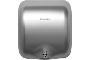 Bremmer Generic Turbo Hand Dryer | High Velocity Low Energy Eco Friendly Electric Dryer | Electric Hand Dryers for Toilets Commercial | Hand Dryer for Toilets (Silver)
