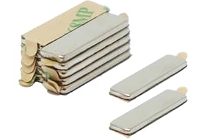 FIRST4MAGNETS Adhesive 20 x 6 x 1.5 mm Thick N42 Neodymium Magnets-1.6 kg Pull (North) (Pack of 10), Metal, Silver, 25 x 10 x 3 cm