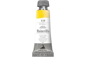 ‎MAIMERI MAIMERI BLU 12 ml, Hochwertige Aquarellfarben, Farbton Primärgelb