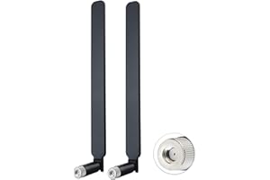 Superbat Dualband WLAN Antenne 2,4/5,8 GHz 8dBi MIMO | RP-SMA-Stecker | Kompatibel mit Router,Mini PCI-Express PCIE Netzwerkkarte USB-WiFi Adapter IP-Kamera Überwachung, FPV-Drohne | 2-STK-Schwarz