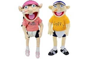 Virtcooy Jeffy Puppet Plush Toys Doll, 23.6in Mischievous Funny Soft Hand Puppet Toy with Working Mouth, for Kids Girl Boy Role-Play Birthday