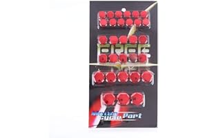 ‎FYDUN Fydun Motorrad Schrauben Topper Kappen 30 Stücke Radschraubenkappen Kunststoff Galvanik Innensechskantschraube Mutter Abdeckung Dekoration (Rot)