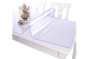 VITA FELICE ‌PVC Table Protector Clear Plastic Waterproof Table Cover for Dining Table, Heavy Duty Wipe Clean Transparent Mat,Tablecloth for Worktop Kitchen Restaurant Party Events (60x100cm)