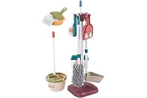 AMESOR Set di pulizia per bambini, giocattolo per la pulizia dei bambini, giocattolo per la casa, gioco di ruolo, giocattolo per la pulizia della casa, set di scopa e paletta, set educativo per bambini