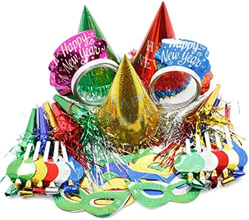 New Year Party Kit for 25 People – 75 Pcs Multi-Coloured