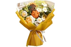 COLCOLO Fleurs Au Crochet, Terminé Bouquet DIY Décor À La Maison Tricot Daisy Belle Stocké Pendant Un Long Temps Table Centre de Table, Décor de Journal, Jaune