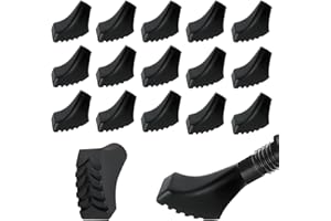 XUIIOSOOKP Pack de 16 Tampons pour Bâtons de Marche Nordique, Tampons de Marche Nordique pour Bâtons de Randonnée Bâtons de Trekking Bâtons de Marche Asphalte Gravier Montagnes Bouchons de Randonnée Attaches