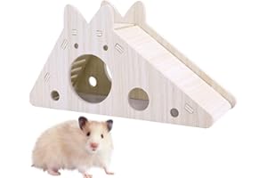 Molain Hamsterhaus mit Leiter und Rutsche, hölzerne Hamster Spielen Spielzeug Haus Kleintier Aktivität Spielzeug DIY Hamsterkäfig Zubehör für kleine Haustiere
