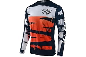 HULG Maillot De Cyclisme Hommes Manches Longues VTT Jersey Maillot De Vélo Vetement Respirant Séchage Cyclisme Tee Shirt Montagne Cycliste Vélo De Vetement Costume Fitness Hauts