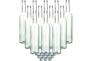 Bouteilles Gouveo en verre vide - « Bordeaux » - 500 ml Bouteilles avec bouchon - Livret de recettes (français non garanti) - Préparez vos liqueurs et vos schnaps., 30 Flaschen Schraubverschluss